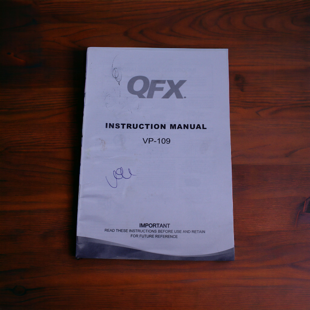 QFX VP-109 Digital Multimedia Player Instruction Manual